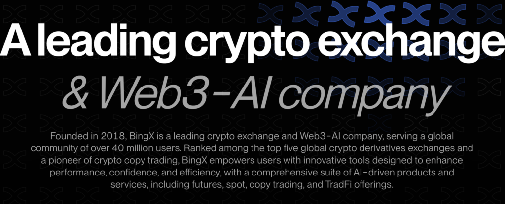 bingpro-BingXの公式サイトに掲載された会社紹介(2018年設立と4,000万人超の利用者が明示)