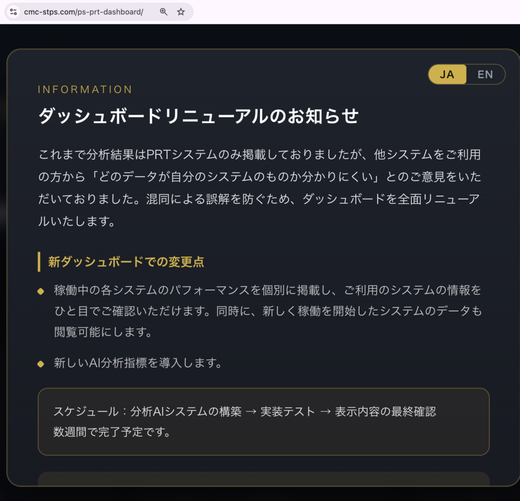 ctpsystem-数字の上に重ねられたリニューアルのお知らせ