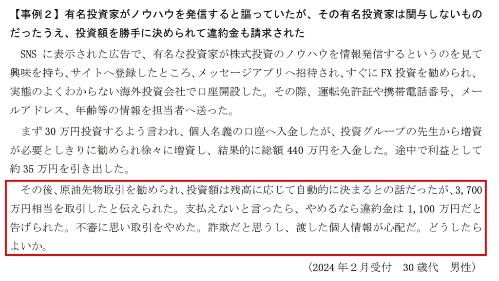 forexindex-原油先物取引を勧められた国民生活センターの相談事例