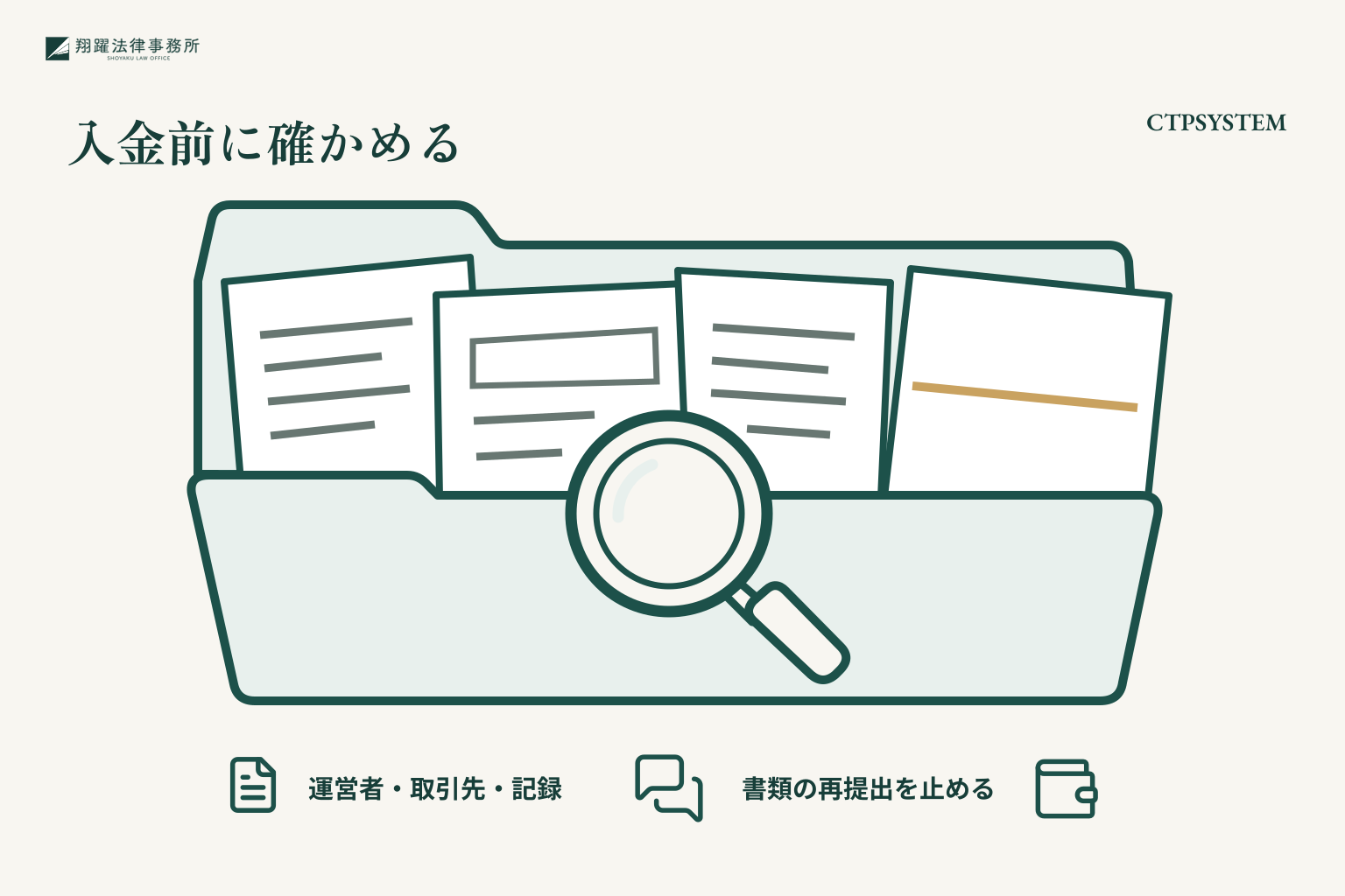 入金前に確かめる:運営者・取引先・記録、書類の再提出を止める