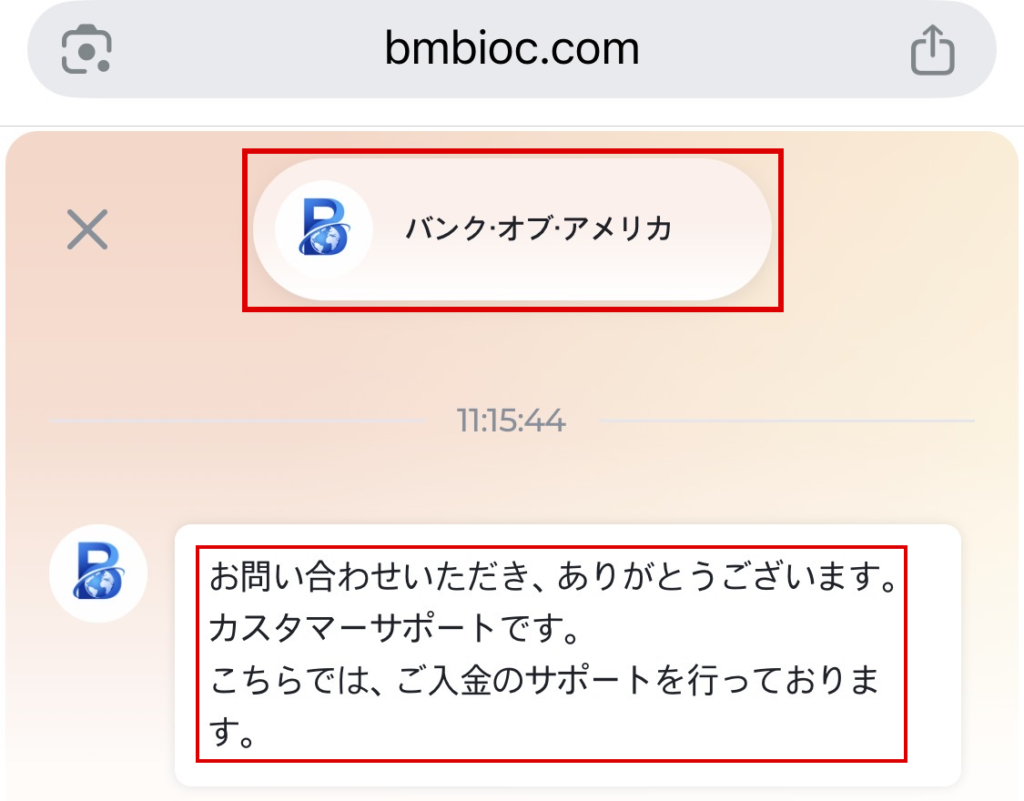 bmbioc-バンク・オブ・アメリカを名乗る入金の窓口