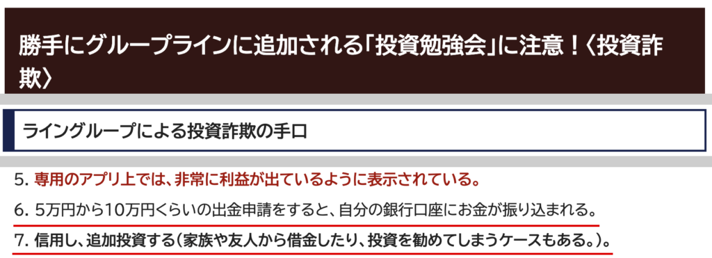 ibkrs365-少額の出金の後に追加の投資へ進む流れを示す伊勢市の注意喚起